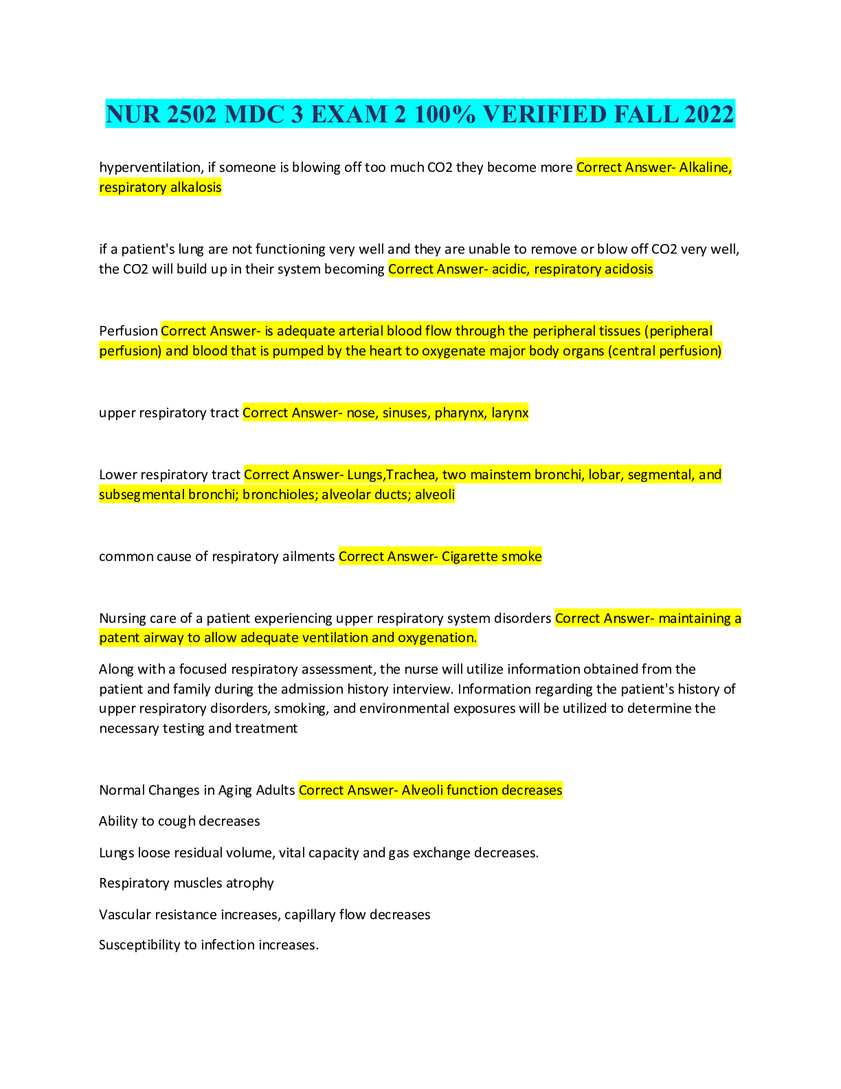 Preview image for NUR 2502 MDC 3 EXAM 2 100% VERIFIED FALL 2022